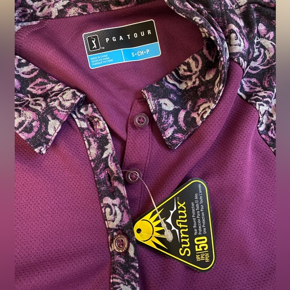 NWT PGA Women’s floral Golf Shirt UV protection - Picture 3 of 4